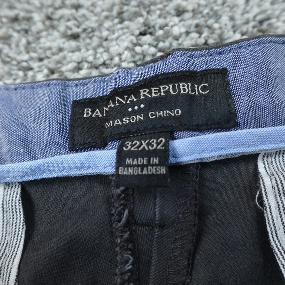 Banana Republic Pants Mens 32X32 Gray Chino Trouser Straight Stretch Flat Front